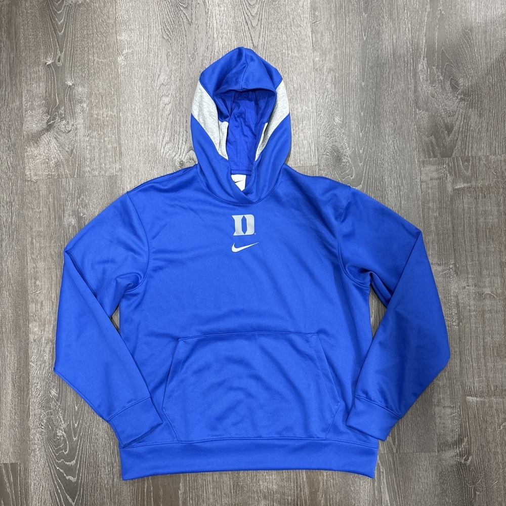 Duke Blue Devils Hoodie Mens Medium Gray NCAA Basketball Nike Center Swoosh